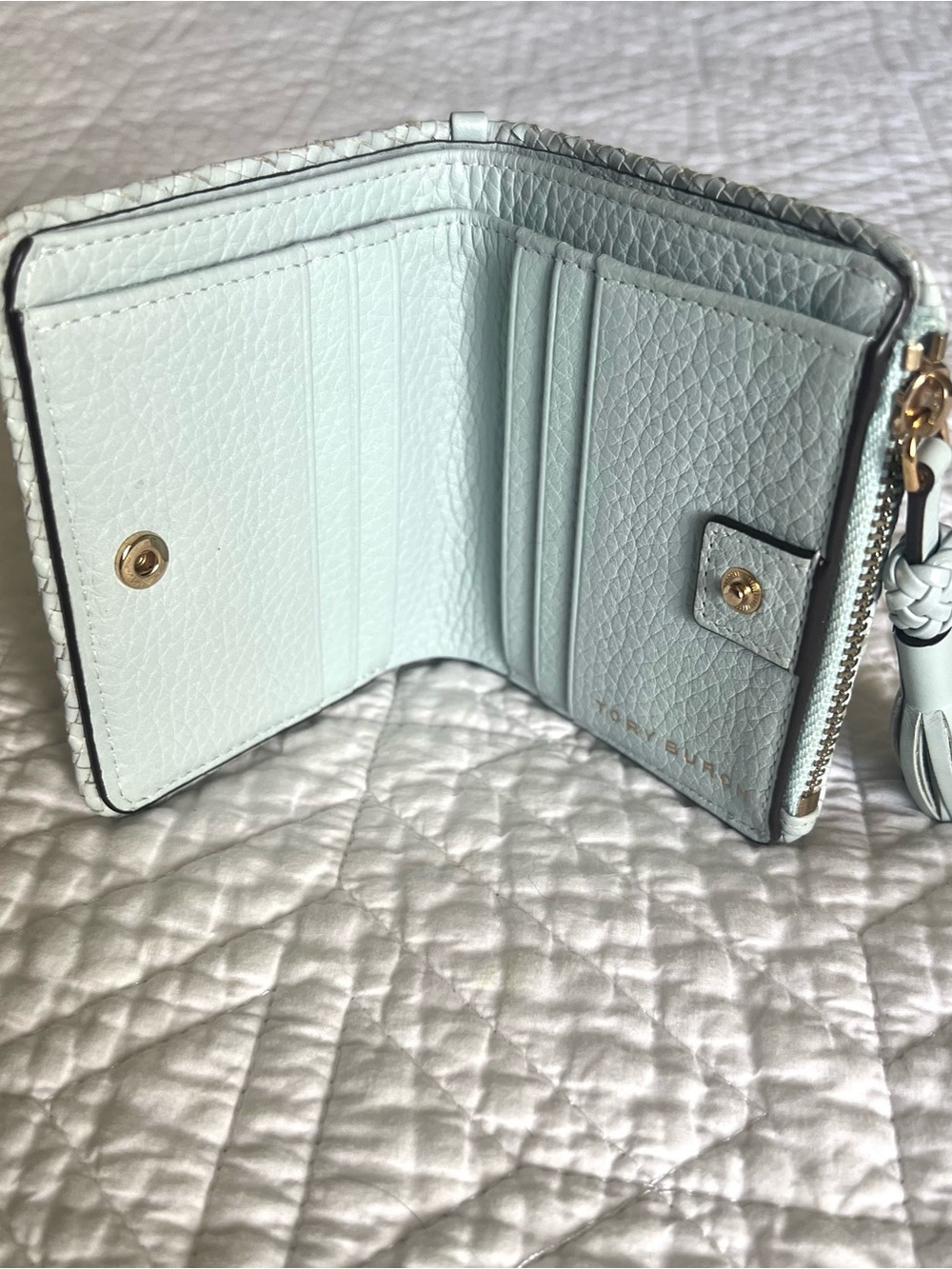 Tory Burch Taylor Mini Wallet Light Blue - Picture 3 of 10